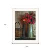 Basket and Blossoms White Framed Print Wall Art