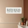 Bath Rules 1 White Framed Print Bathroom Wall Art