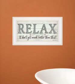 Relax 3 White Framed Print Bathroom Wall Art