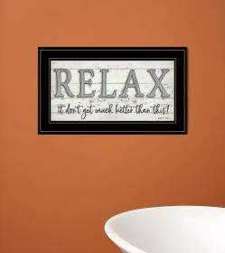 Relax 4 Black Framed Print Bathroom Wall Art