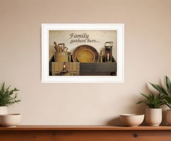 Family Gather Here 2 White Framed Print Kitchen Wall Art