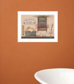 Free Showers 2 White Framed Print Bathroom Wall Art