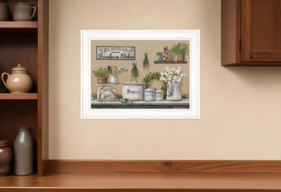 Garden Farmhouse Kitchen White Framed Print Kitchen Wall Art