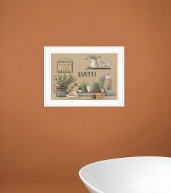 Farmhouse Bath White Framed Print Bathroom Wall Art