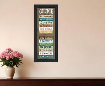 Office Rules 2 Black Framed Print Wall Art