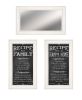 Set Of Three Family Recipe White Framed Kitchen Wall Art With Mirror