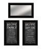 Set Of Three Family Recipe Black Framed Print Kitchen Wall Art And Mirror