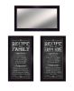 Set Of Three Family Recipe Black Framed Kitchen Wall Art With Mirror