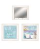 Set Of Three Wash 3 White Framed Print Bathroom Wall Art