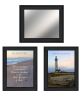 Set Of Three Character And Perseverance Black Framed Wall Art With Mirror