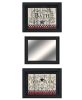 Set Of Three Hot Bath Black Framed Bathroom Wall Art With Mirror