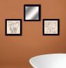 Set Of Three Soak and Unwind Black Framed Print Bathroom Wall Art