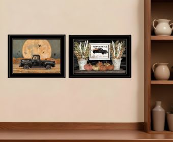 Set Of Two Harvest Moon 2 Black Framed Print Kitchen Wall Art