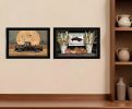 Set Of Two Harvest Moon 3 Black Framed Print Kitchen Wall Art