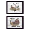 Set Of Two Country Living Black Framed Print Wall Art