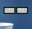 Set Of Two Bath Relax 2 Black Framed Print Bathroom Wall Art