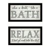 Set Of Two Bath Relax 3 Black Framed Print Bathroom Wall Art