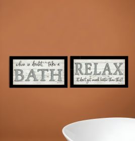 Set Of Two Bath Relax 3 Black Framed Print Bathroom Wall Art