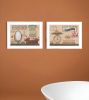 Set Of Two Country Bath III White Framed Print Bathroom Wall Art