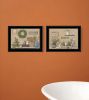 Set Of Two Bath Time 2 Black Framed Print Bathroom Wall Art