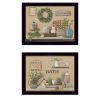 Set Of Two Bath Time 3 Black Framed Print Bathroom Wall Art