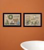 Set Of Two Bath Time 3 Black Framed Print Bathroom Wall Art