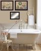 Set Of Three Bath Time 3 Black Framed Print Bath Wall Art with Mirror