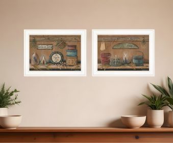 Set Of Two Shelf Treasures 1 White Framed Print Wall Art