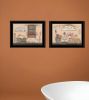 Set Of Two Wash Room 5 Black Framed Print Bathroom Wall Art