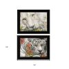 Set Of Two Tiger Lily Dandy Lion 2 Black Framed Print Wall Art