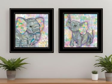 Set Of Two Elephant I and II 2 Black Framed Print Wall Art