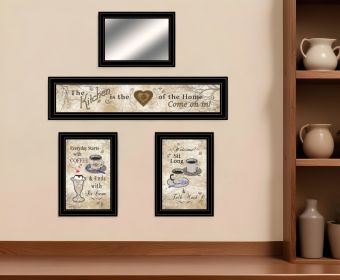 Set Of Four Love of Nature Kitchen 7 Black Framed Print Kitchen Wall Art