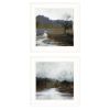 Set Of Two Winter Landscape 1 White Framed Print Wall Art