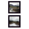 Set Of Two Winter Landscape Black Framed Print Wall Art