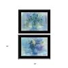 Set Of Two Susies Blue Bouquet 2 Black Framed Print Wall Art