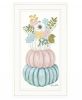 Floral Pumpkins White Framed Print Wall Art