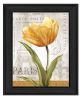 Golden Flower Black Framed Print Wall Art