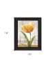 Golden Flower Black Framed Print Wall Art