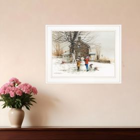 The Joy of Snow 2 White Framed Print Wall Art