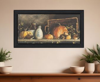 Pumpkin and Pods Black Framed Print Kitchen Wall Art