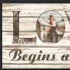 Love Begins at Home 2 Black Framed Print Wall Art