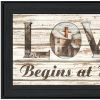 Love Begins at Home 2 Black Framed Print Wall Art