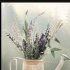 Lavender Watering Can 1 Black Framed Print Wall Art