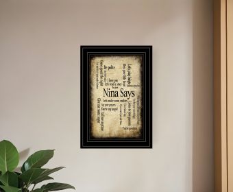 Nina Says 3 Black Framed Print Wall Art