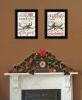 Set Of Two All Hearts Come Home for Christmas 2 Black Framed Print Wall Art