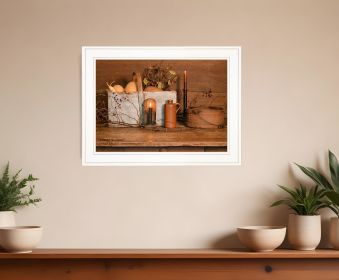 Gathering The Harvest 2 White Framed Print Kitchen Wall Art