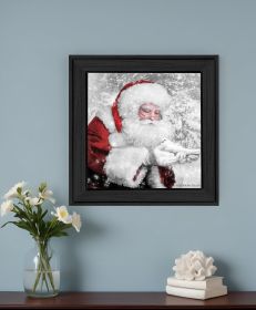 Santas Little Friends 4 Black Framed Print Wall Art