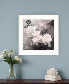 Noir Roses 1 White Framed Print Wall Art