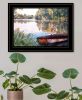 Rowboat Pond Landscape 3 Black Framed Print Wall Art