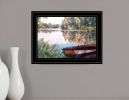 Rowboat Pond Landscape 3 Black Framed Print Wall Art